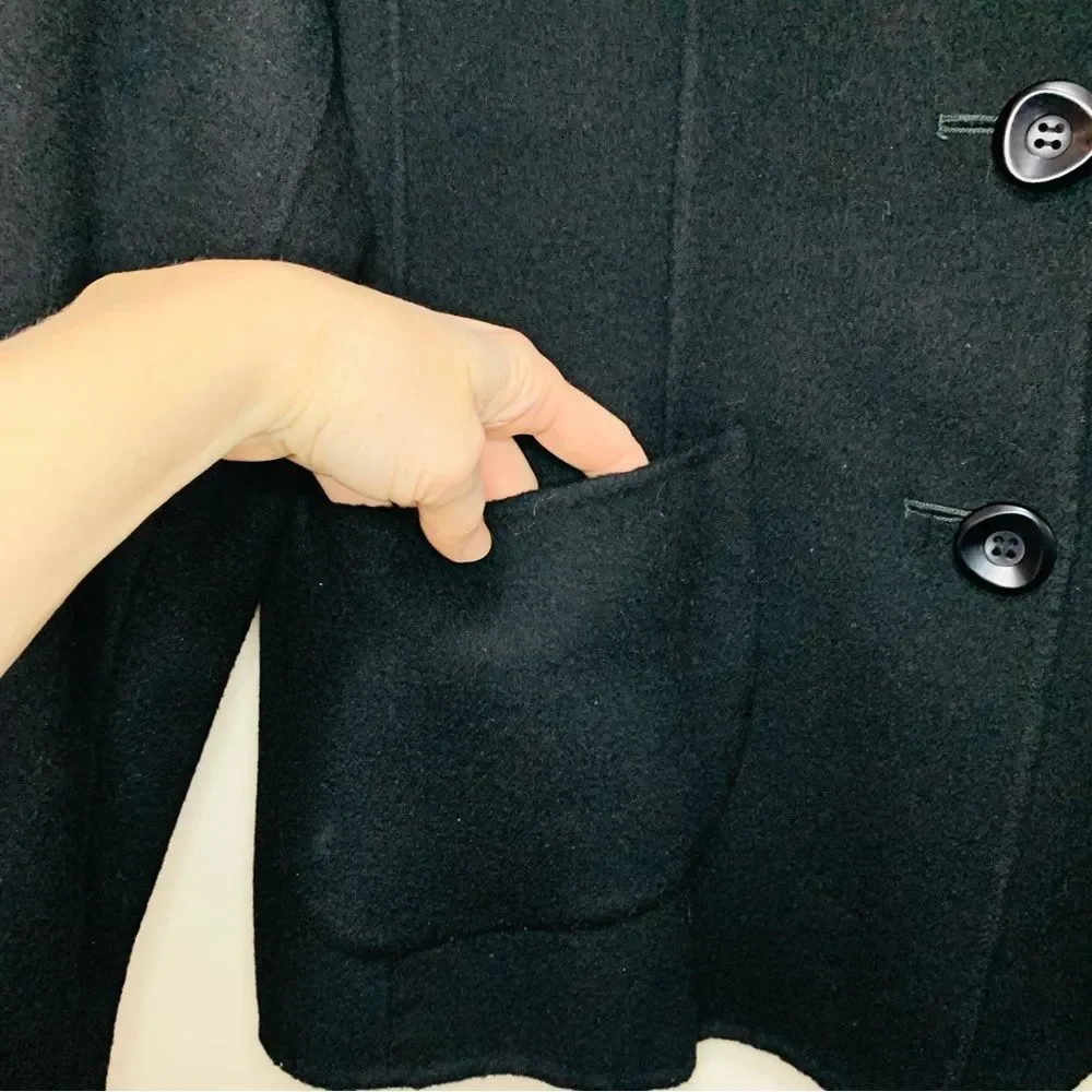 Carol Little 100% wool felt Classic Black Women's Jacket size large